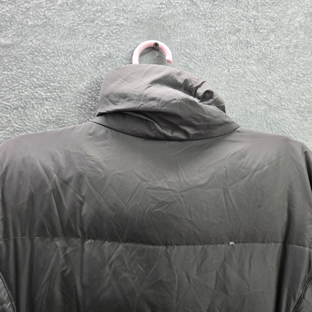 Michael Kors Women Jacket Medium Gray Down Puffer Full Zip Pocket Neck‎ Pockets